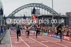 Shane Braithwaite wins the 110 metres hurdles from Lawrence Clarke and Kevin Craddock, Great North CityGames. Photo: David T. Hewitson/Sports for All Pics